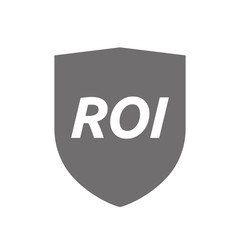 Isolated shield with    the return of investment acronym ROI