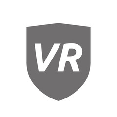 Isolated shield with    the virtual reality acronym VR