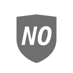 Isolated shield with    the text NO