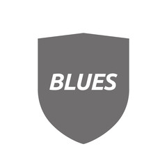 Isolated shield with    the text BLUES