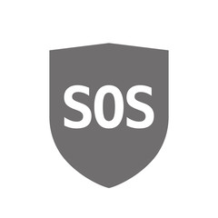 Isolated shield with    the text SOS