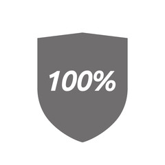 Isolated shield with    the text 100%
