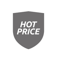 Isolated shield with    the text HOT PRICE