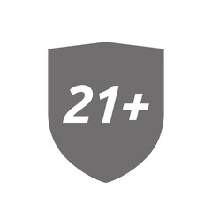 Fototapeta premium Isolated shield with the text 21+