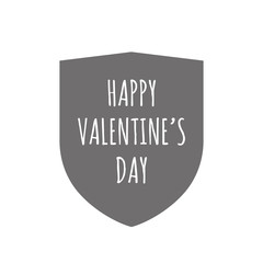 Isolated shield with    the text HAPPY VALENTINES DAY
