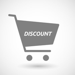 Isolated cart with    the text DISCOUNT