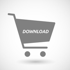 Isolated cart with    the text DOWNLOAD