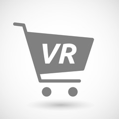 Isolated cart with    the virtual reality acronym VR