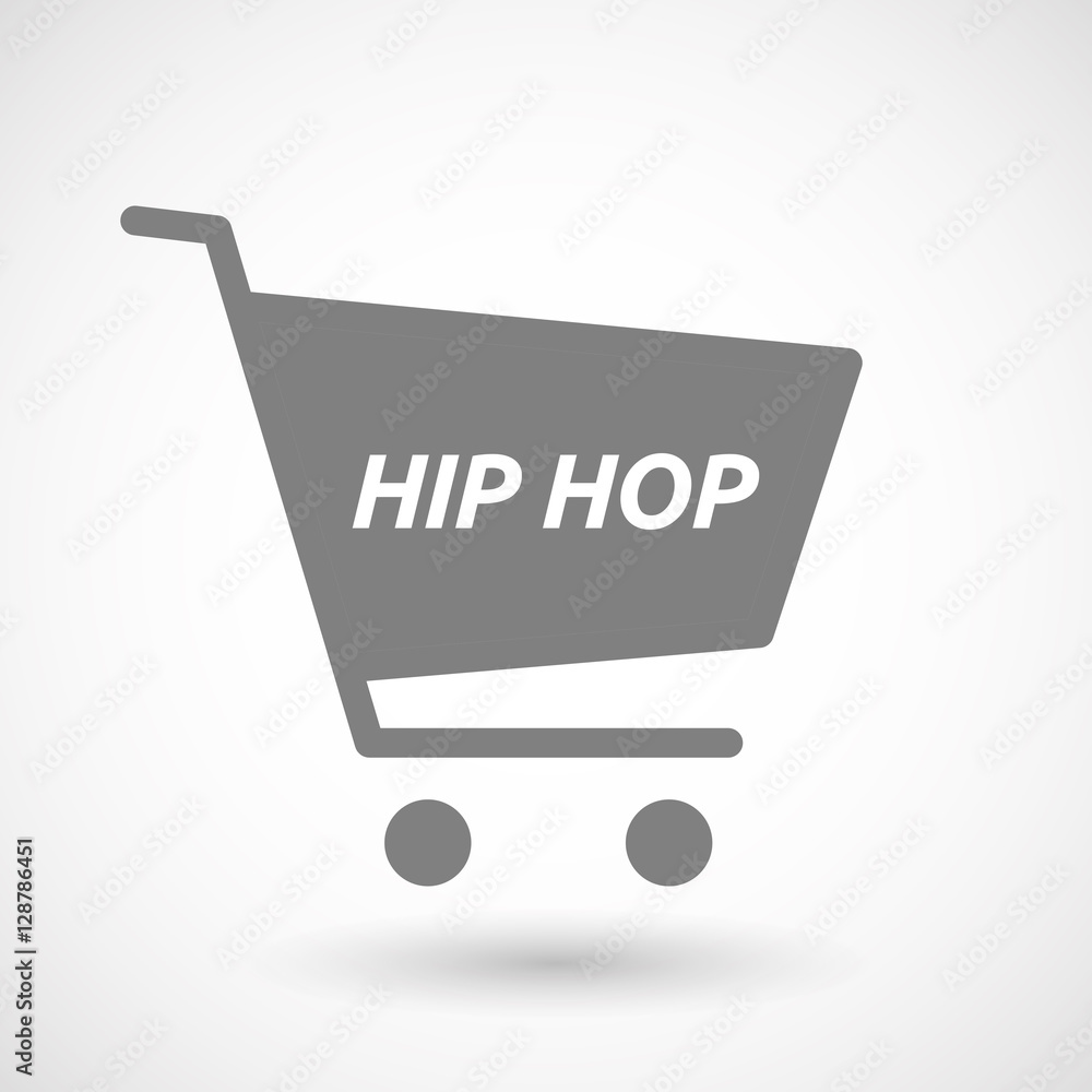 Sticker Isolated cart with    the text HIP HOP