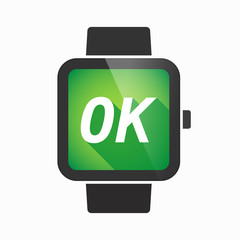 Isolated smart watch with    the text OK