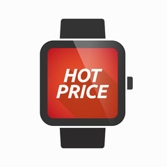 Isolated smart watch with    the text HOT PRICE