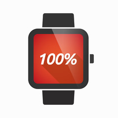 Isolated smart watch with    the text 100%