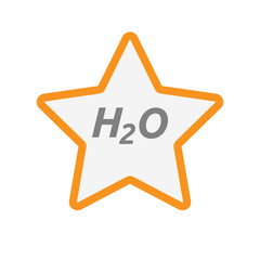 Isolated star icon with    the text H2O