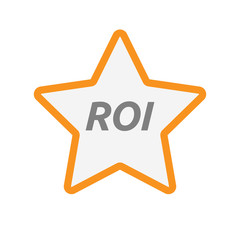 Isolated star icon with    the return of investment acronym ROI
