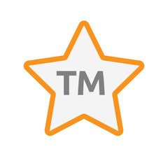 Isolated star icon with    the text TM