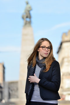 Fototapeta The woman in the city of Lodz