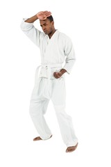 Fighter performing karate stance