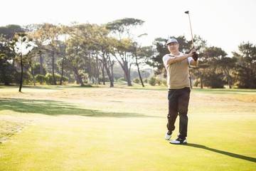 Obraz premium Sportsman playing golf