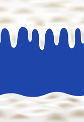 Cream wave on blue background.