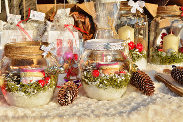 Christmas decorations, festive table centerpieces, gifts for sale