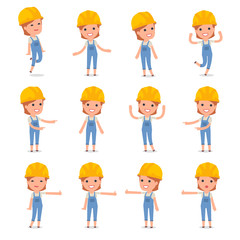 Builder Girl making Presentation for using in Design