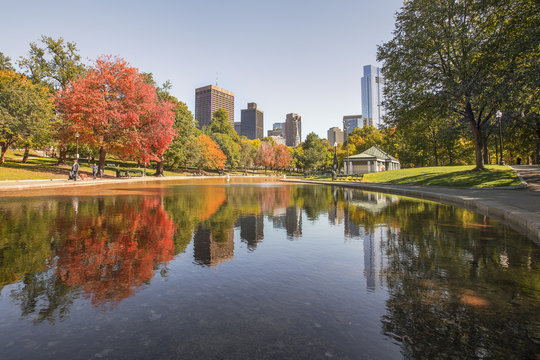 The '' Boston Common '', the oldest public park in the United States located in the heart of Boston, Boston, New England  , USA, Stati Uniti, United States of America, Usa