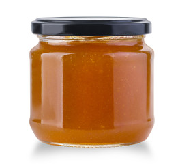 Glass jar with jam
