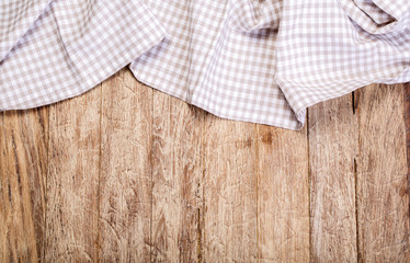 Tablecloth on a white wooden table