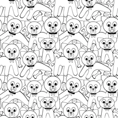 Fotobehang Funny little dog bone on a white field .Seamless pattern.Vector illustration. © 01elena10