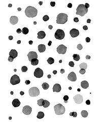 Abstract colored watercolor dots shapes. Hand painted pattern.