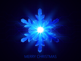 Christmas background in technology style. Vector Illustration