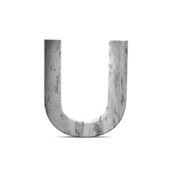 3D decorative concrete Alphabet, capital letter U