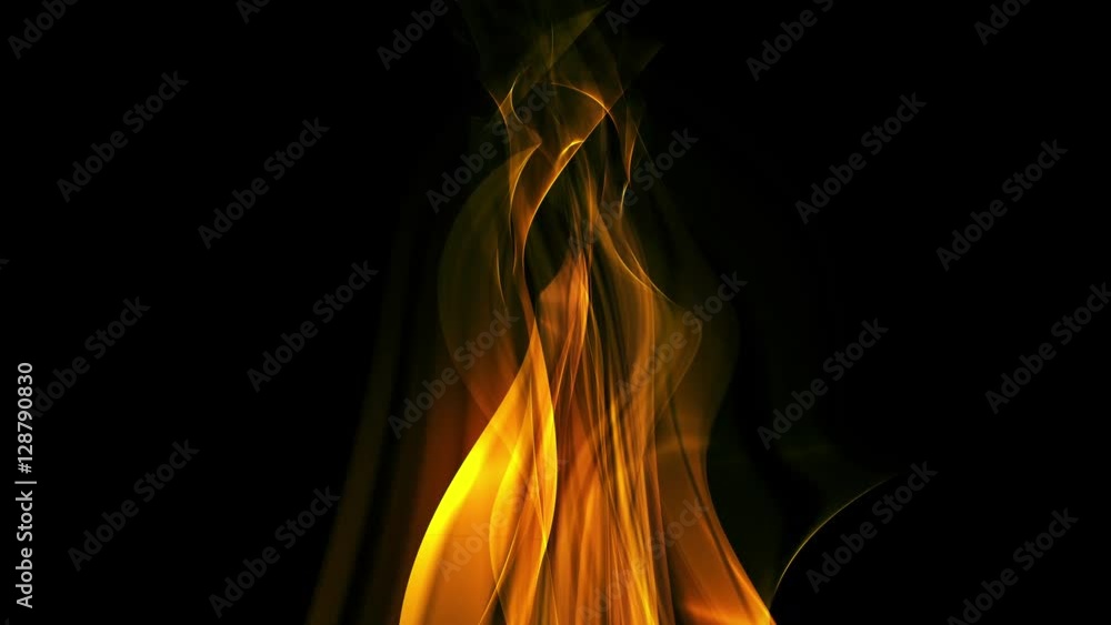 Wall mural an abstract flame background loop over black background.