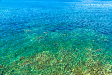 Fototapeta na wymiar Blue water sea surface