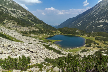 Fototapeta na wymiar Landacape of Muratovo lake, Pirin Mountain, Bulgaria