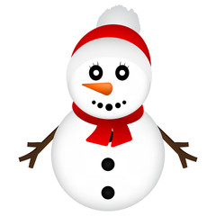 Christmas Snowman on white background vector