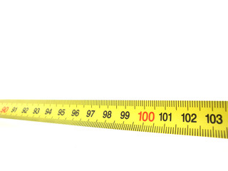Centimeter tape measure. Isolated. Sends thoughts about motivation and success.