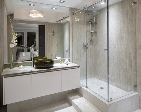 Modern bathroom with shower