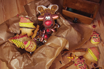 Christmas homemade gingerbread cookies