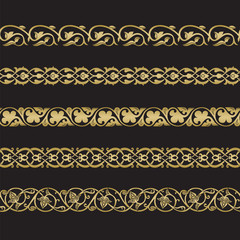 Seamless floral tiling borders