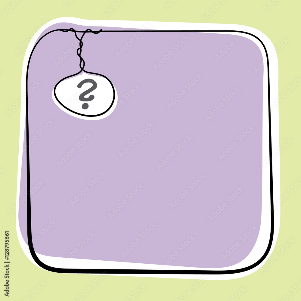 Poster a text box for fill your text and question mark mark