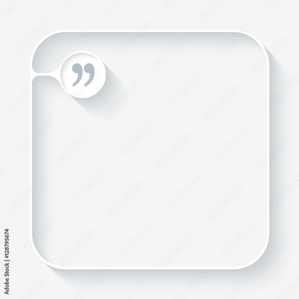 Poster a white text box with quotation mark
