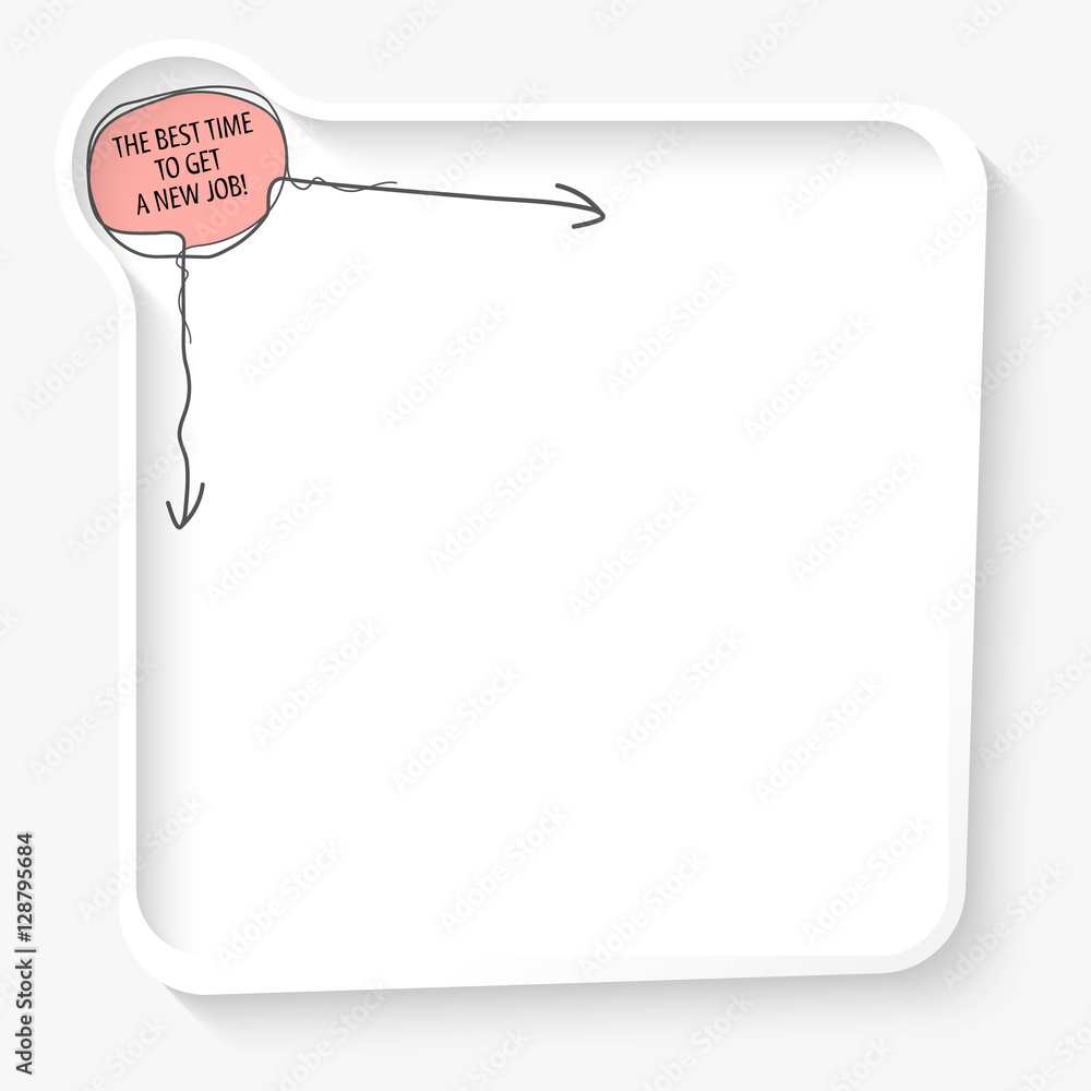 Poster white box for your text and the best time to get a new job