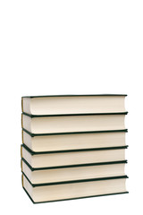 Stack of hardcover books isolated with copyspace