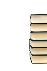 Stack of hardcover books isolated on white background
