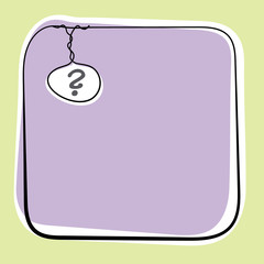 A text box for fill your text and question mark mark