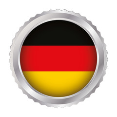 Silberner Button mit Deutschland Flagge