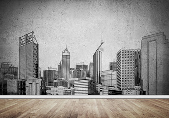 City design on wall