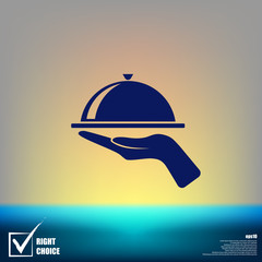 Fototapeta premium Hot proper meal plate vector icon
