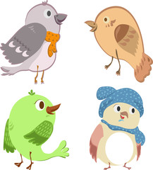birds cartoon drawing fly 